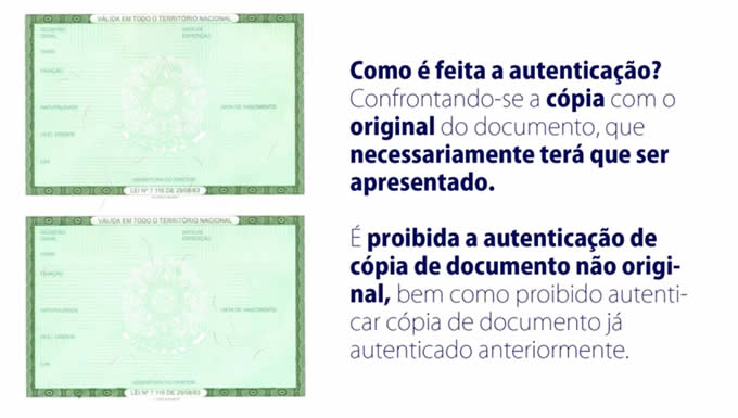 Procedimentos para autenticar ducumentos no cartorio